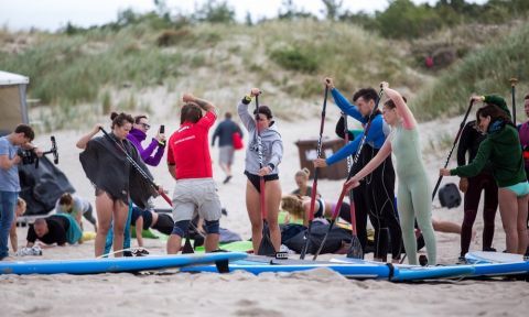 Lithuania launched a slew of ISA Educational Courses in 2017, holding an ISA Judging Course, ISA/ILS International Surf + SUP Instructor Aquatic Rescue and Safety Course, ISA Surf Level 1 Course, and ISA Flat Water SUP Instructor Course. | Photo: Lithuania Surfing Association