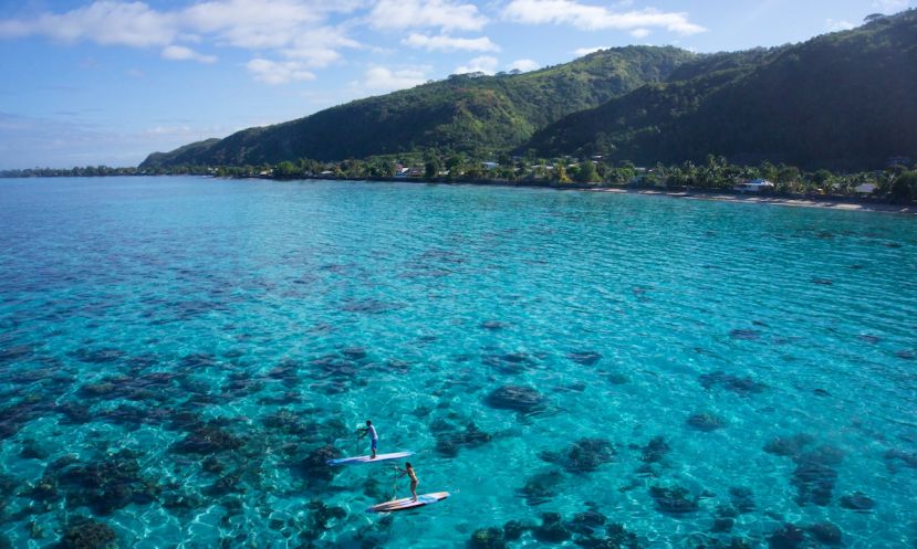 Tahiti paddling from above. | Photo Courtesy: F-One