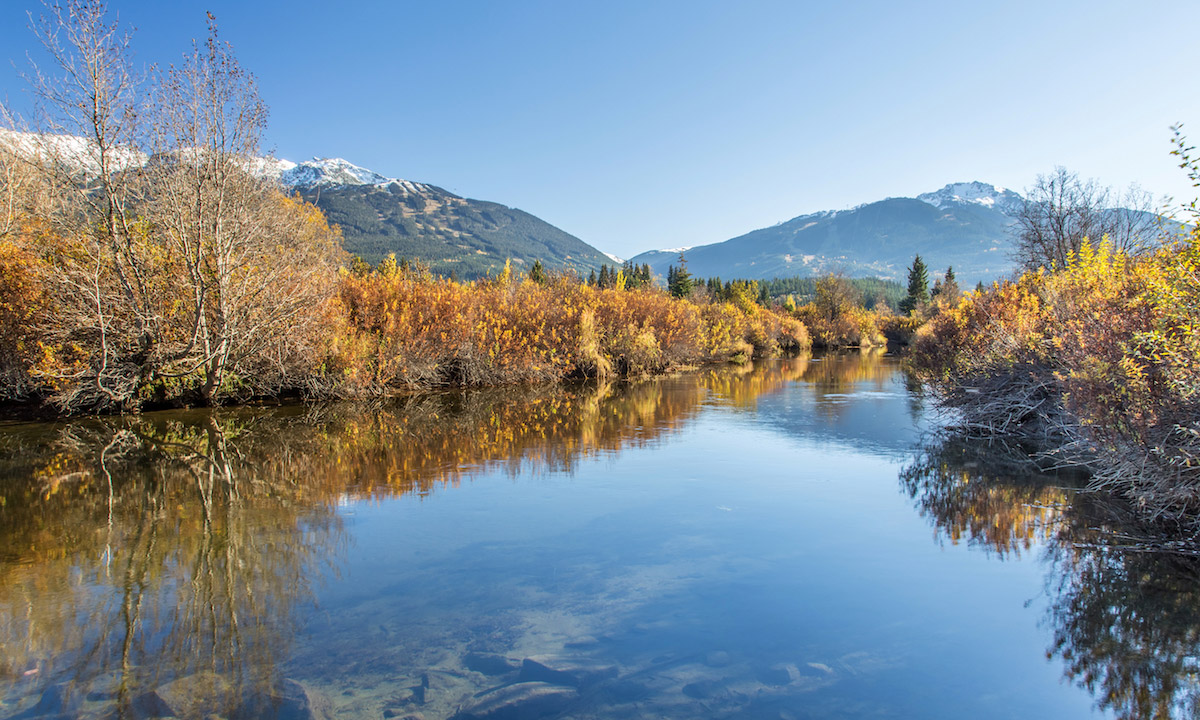 paddle boarding bc canda river of golden dreams whistler autumn