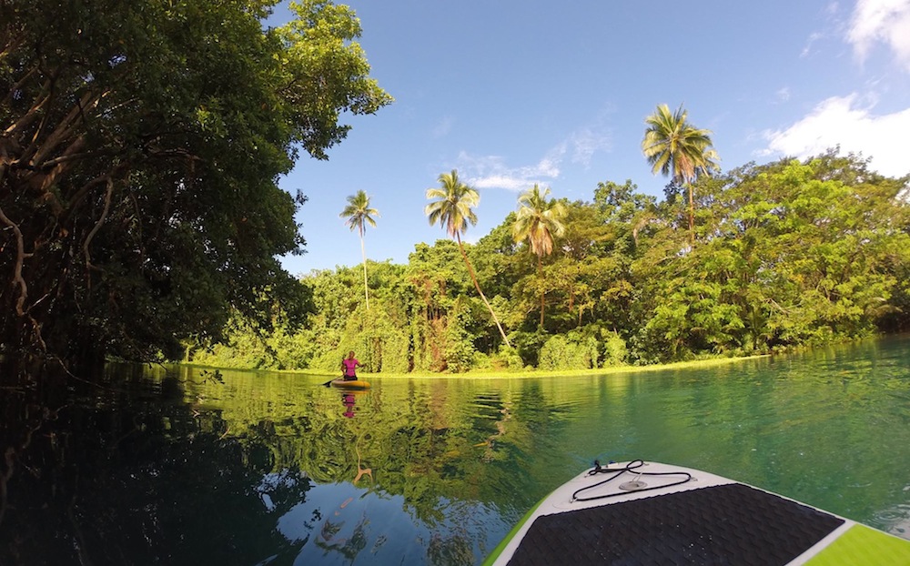 pristine blue springs at matevulu blue hole espiritu santo vanuatu