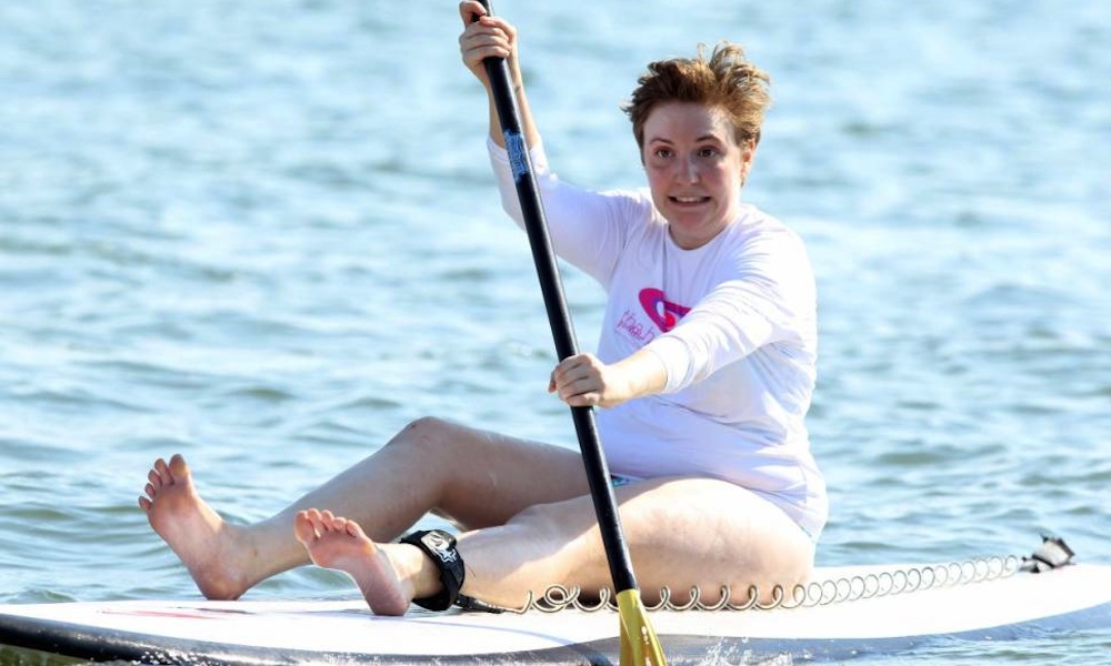 lena dunham rescued by laird hamilton