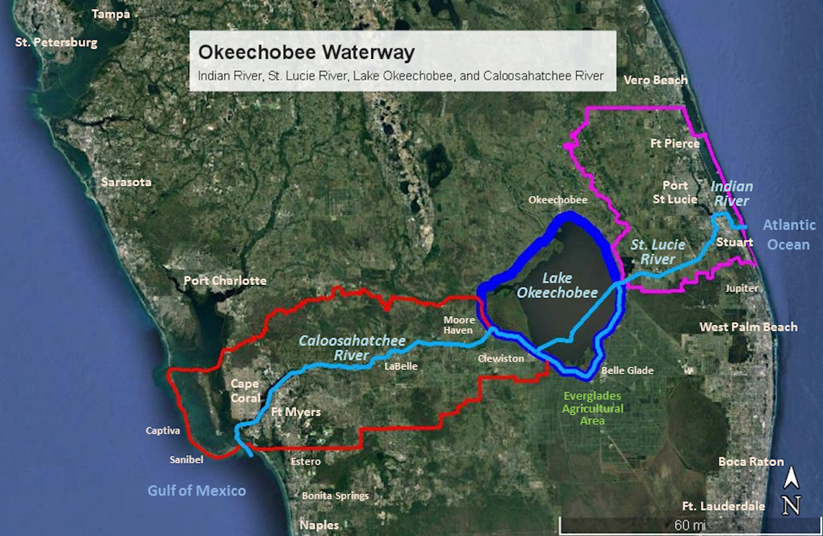 Okeechobee Waterway Map from okeechobeewaterway.org