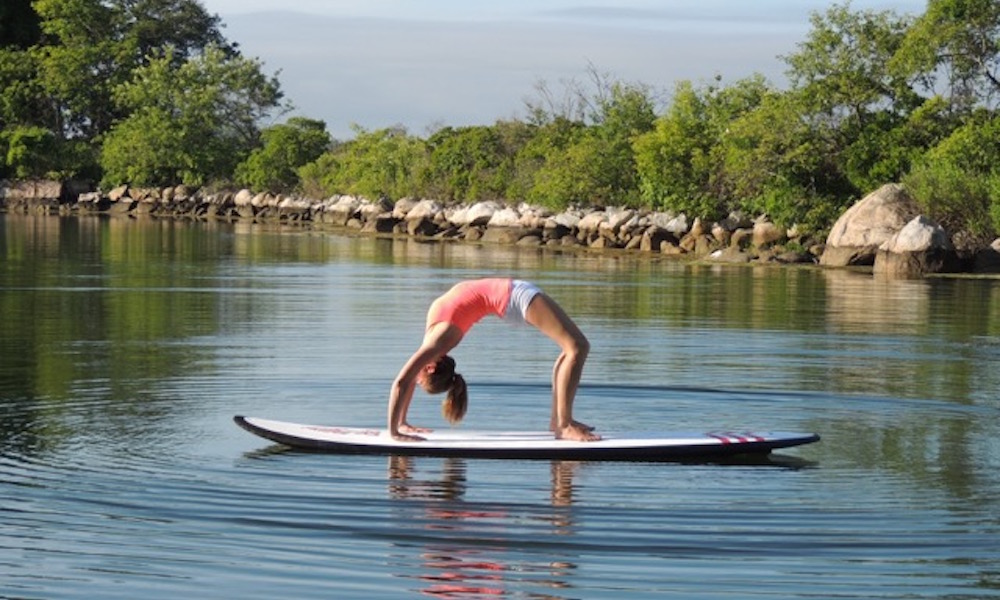 yoga mat to water