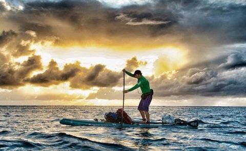 Bart de Zwart Completes 'Tahiti To Bora Bora' SUP Crossing