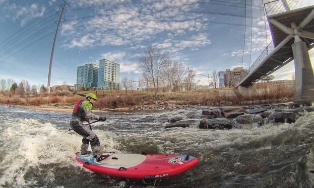 Alex Mauer river surfing at home in Colorado. | Photo Courtesy: Alex Mauer