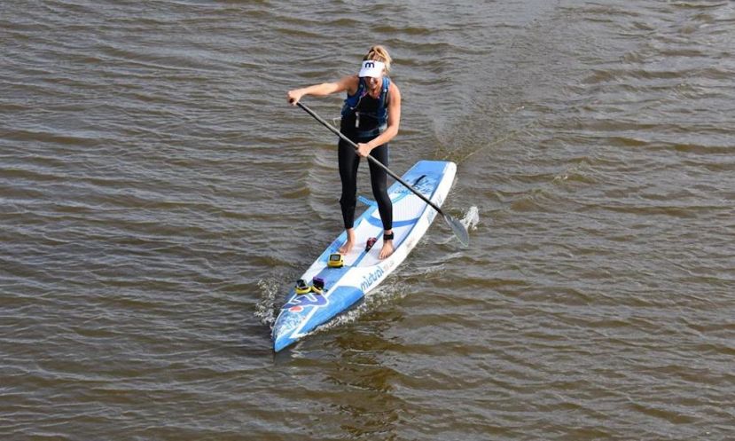 Seychelle Webster during her Guinness World Record paddle. | Photo: David Rush