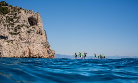 Beautiful weather was present all day for the Noli SUP Race. | Photo via: Euro SUP Tour