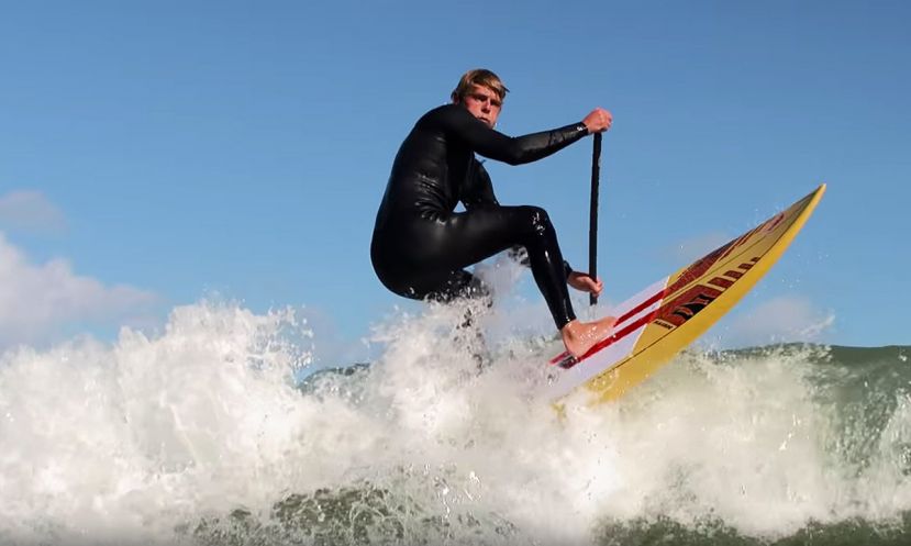 Casper surfing at home in Denmark.