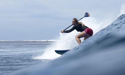 Cloudbreak has been providing solid swell for the competitors to warm up for the competition. | Photo: ISA / Reed