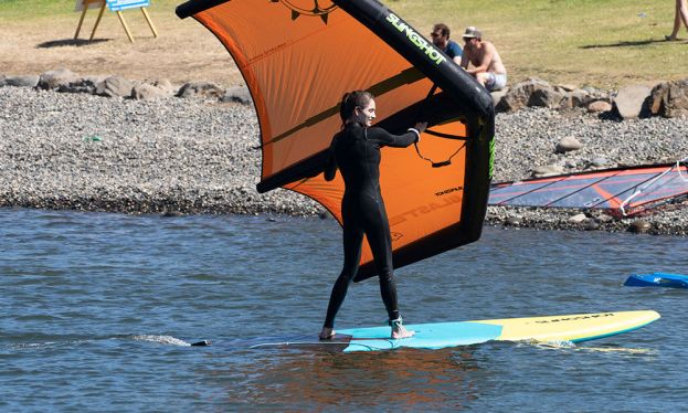 Wingsurfing on a SUP. | Photo courtesy: Slingshot