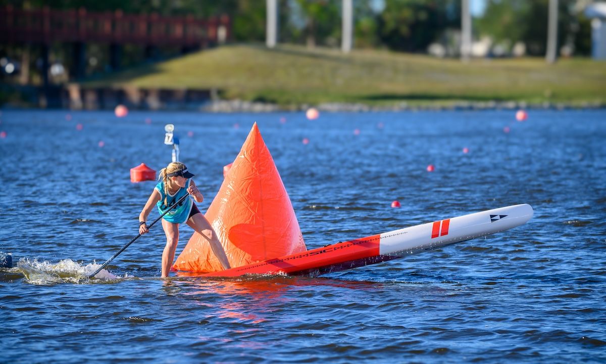 Rising star, junior athlete Soryn Preston, at the 2024 ICF World SUP Championships. | Photo: SIC Maui / Charles Dasher