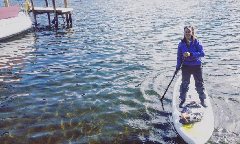 Sian Sykes during her SUP adventure. | Photo via: Sian Sykes