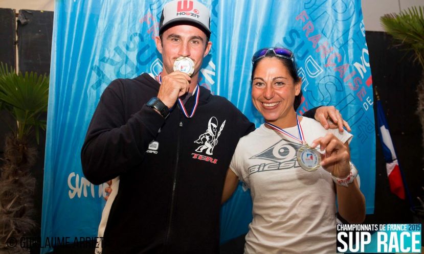 Tituoan Puyo and Celine Guedson, 2015 French SUP Champions. | Photo: Fédération Française de Surf/Guillaume Arrieta