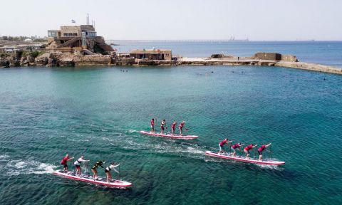 Racing in Israel on the Dragon. | Photo via Red Paddle Co.