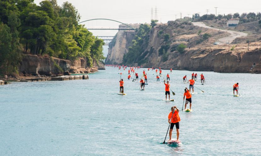 Paddlers exiting the Corinth Canal. | Photo: Hellenic Cup