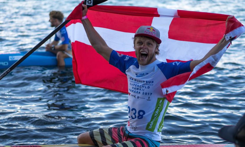 Hometown hero Casper Steinfath winning his 5th Gold medal in front of his entire country. | Photo: ISA / Sean Evans