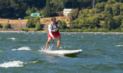 Kody Kerbox flying on the Bayonet at the 2017 Columbia Gorge Paddle Challenge. | Photo courtesy: SIC Maui